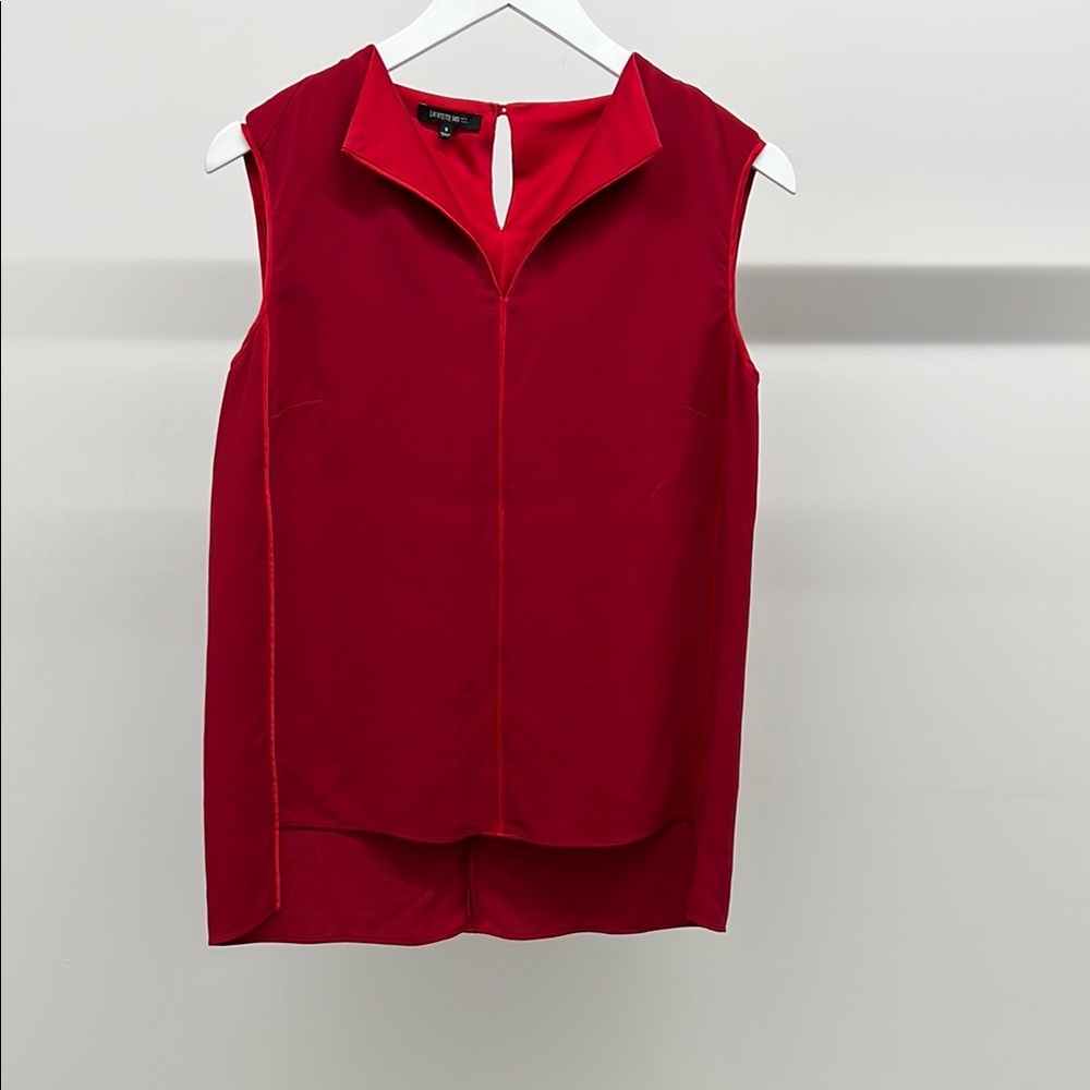 100% Silk Red Sleeveless Blouse